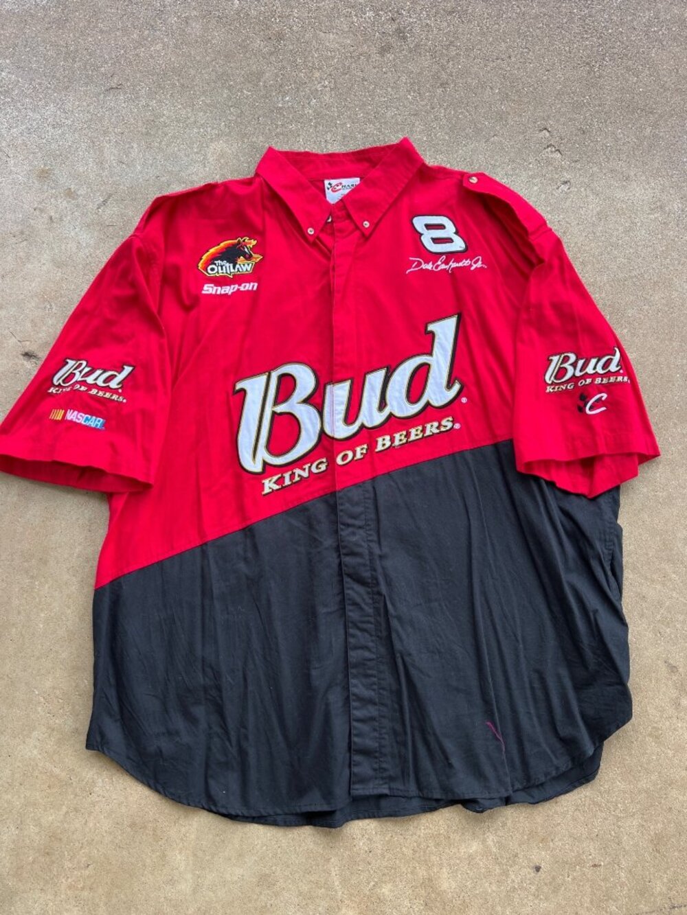 Vintage Chase Authentics Dale Earnhardt Jr Budweiser XXL Button-Up Racing Shirt